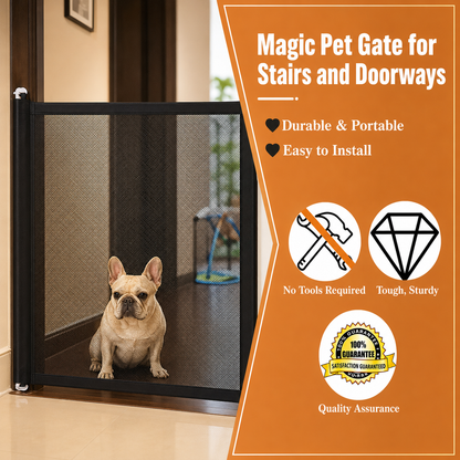 Portable Dog Gate —Without Drilling or Bulky Metal Gates